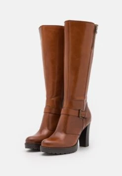 Pier One Leather- Botas De Tacón - Cognac -Boots & Style 1e904b13bbe04b61b591958331895eb3