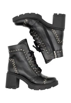 Dreimaster Mit Nieten - Botines Con Cordones - Schwarz -Boots & Style 596b3c1a445042e19d6e29965a46a4d2