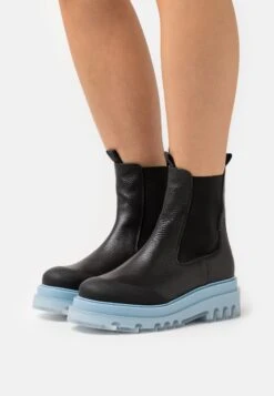 Steve Madden Myrtha - Botines Con Plataforma - Black/Light Blue