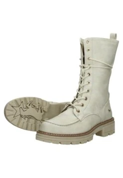 Mustang Hoog - Botas Con Cordones - Gebroken Wit -Boots & Style 77c4837c34af4509aaa234eb39107bac