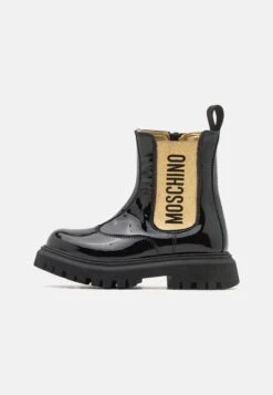 MOSCHINO Unisex - Botines - Black/Gold