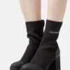 Calvin Klein Jeans Platform Knit Sock- Botines Con Plataforma - Triple Black